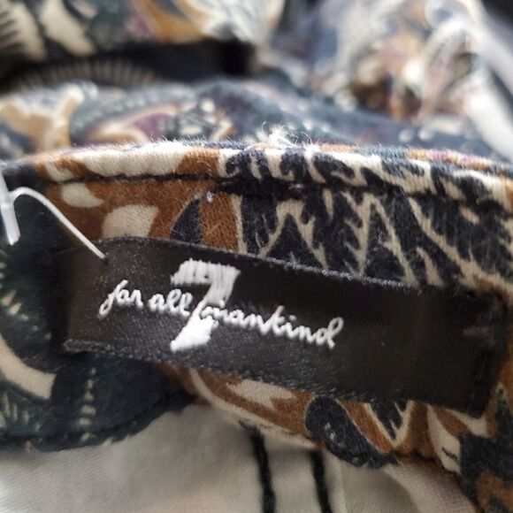 7 For All Mankind Ankle Skinny Paisley Jeans (24) - Picture 6 of 7